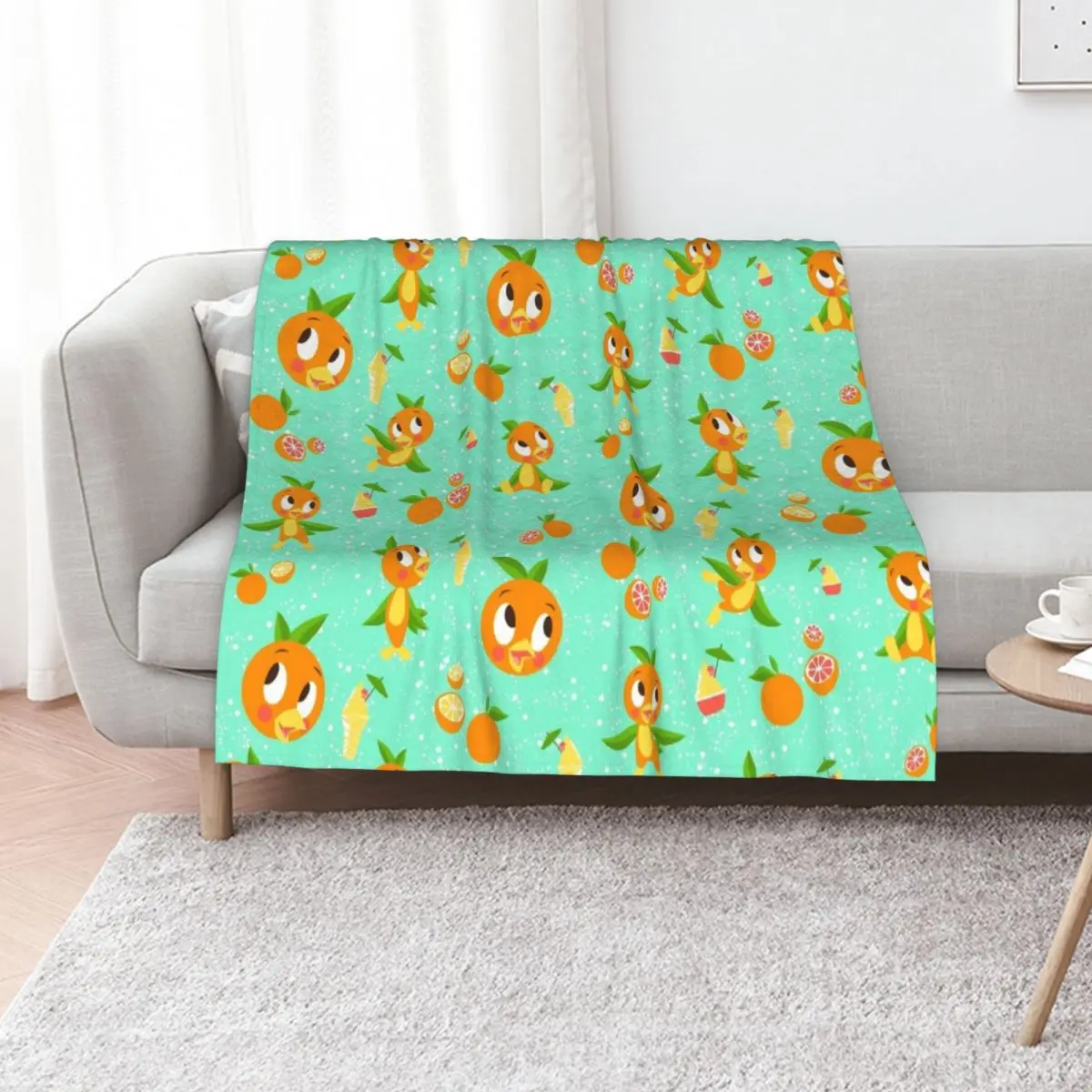 Orange Bird with Dole whip Throw Blanket Plush Hairys Winter beds Single Large Heavy Blankets