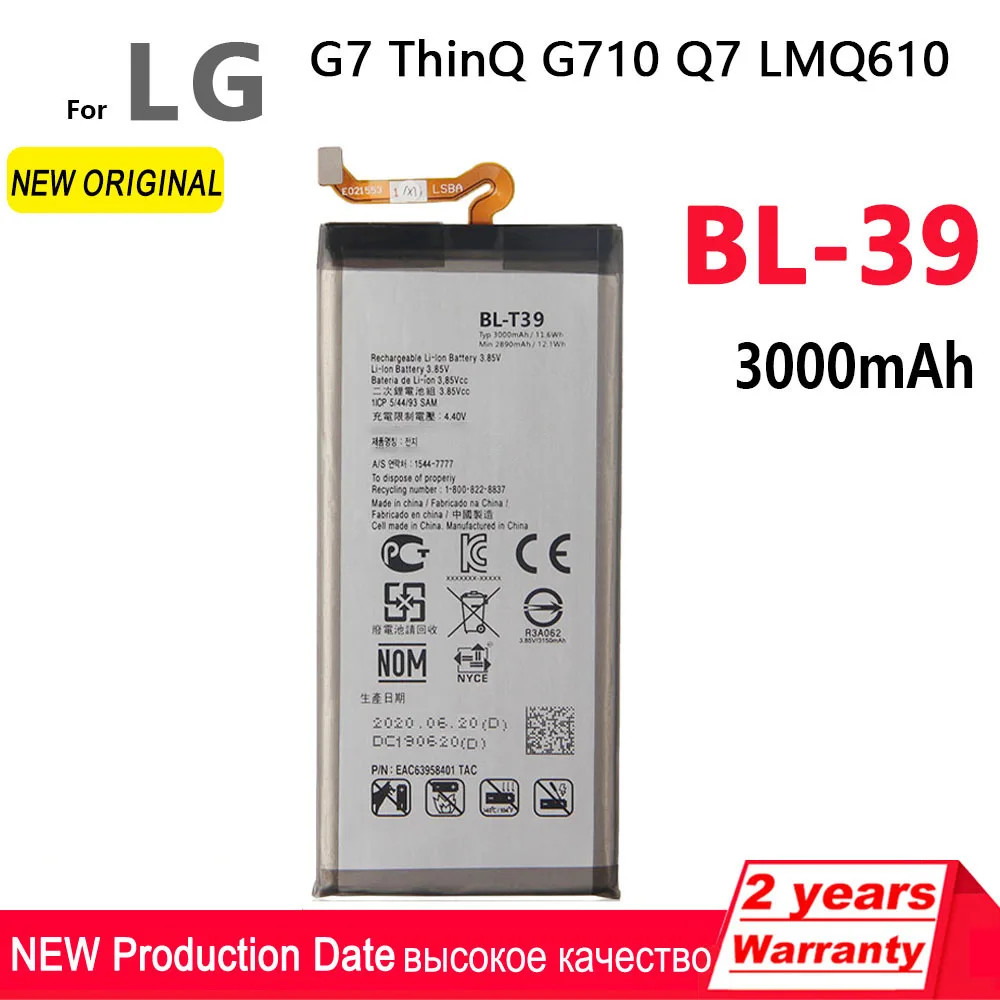 BLT39 100% new Original 3000mAh BL-T39 for LG G7 ThinQ G710 Q7+ LMQ610 Phone High quality Battery With Tools+Tracking number