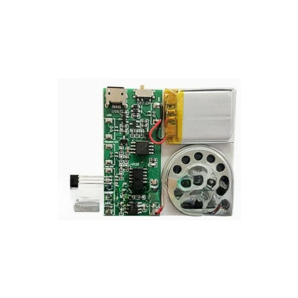 8MB Voice Module MP3 Music Sound Effect Chip With USB Rechargeable-Battery For DIY Crafts Greeting Card Toys Audio Player Board