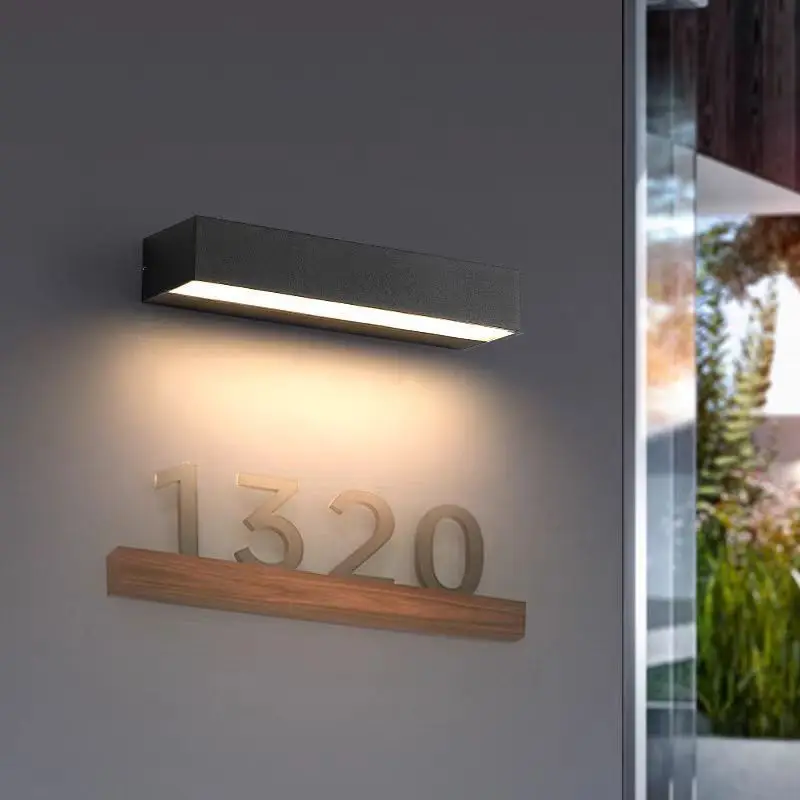 

Modern Aluminum Single Head Waterproof LED Linear Wall Light Outdoor Courtyard Garden Sign Bedside Home Decor Novelty New