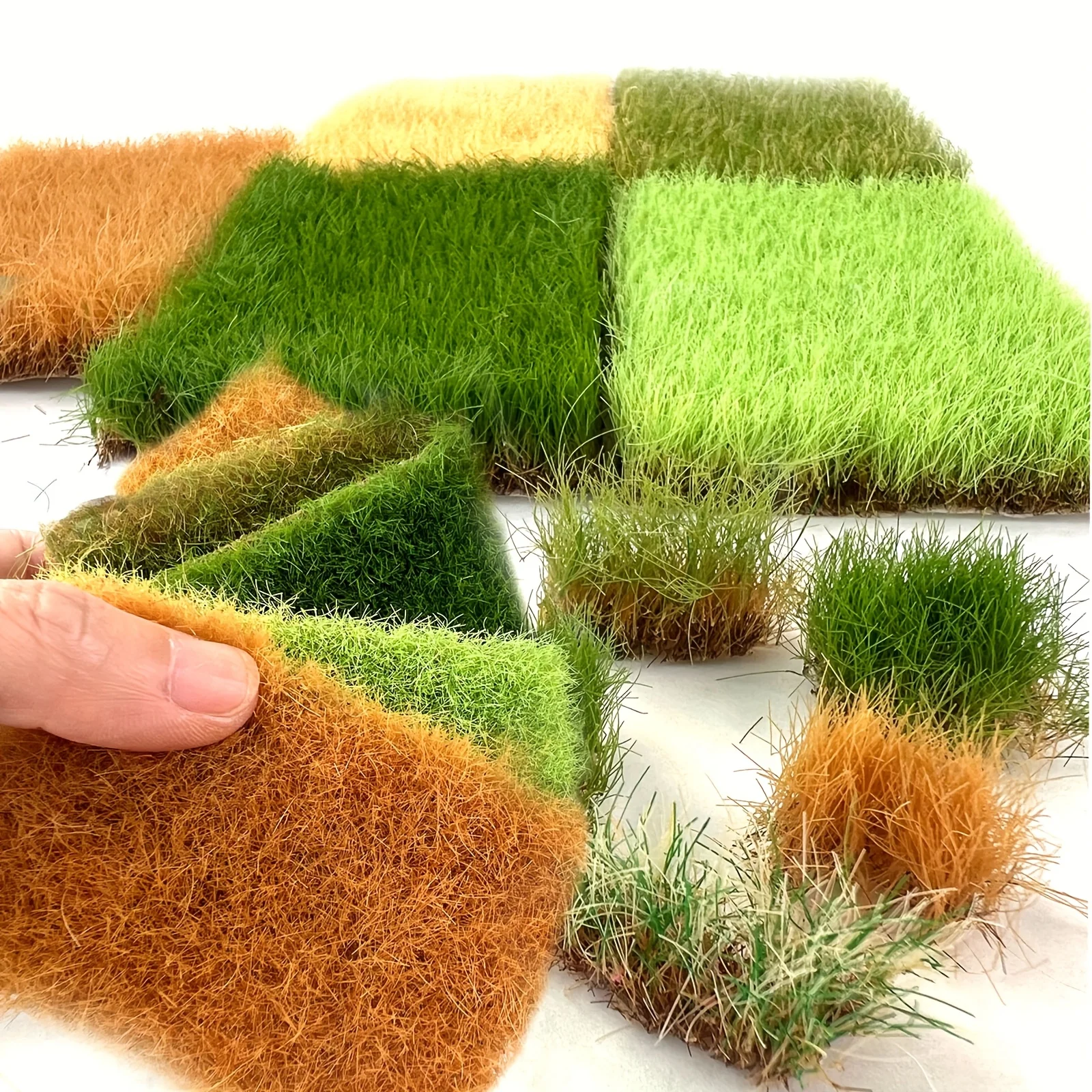 Height 1.2-1.6CM Static Grass Tuft Model Grass Cluster Terrain Artificial Plant Vegetation DIY Sandtable Train Landscape Diorama