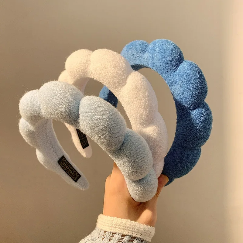 Diadema de esponja a la moda para mujer, accesorios para el cabello, banda para la cabeza multifunción para lavado de cara, eliminación de maquillaje, banda para el cabello para ducha