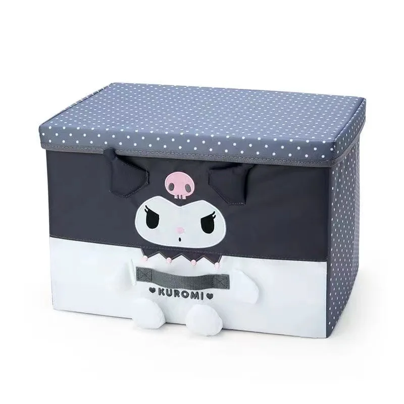 

Kuromi Popular Cartoon Storage Box Sanrio Portable Animation Storage Box Fabric Clothes Toys Snacks Sorting Box Car Storage