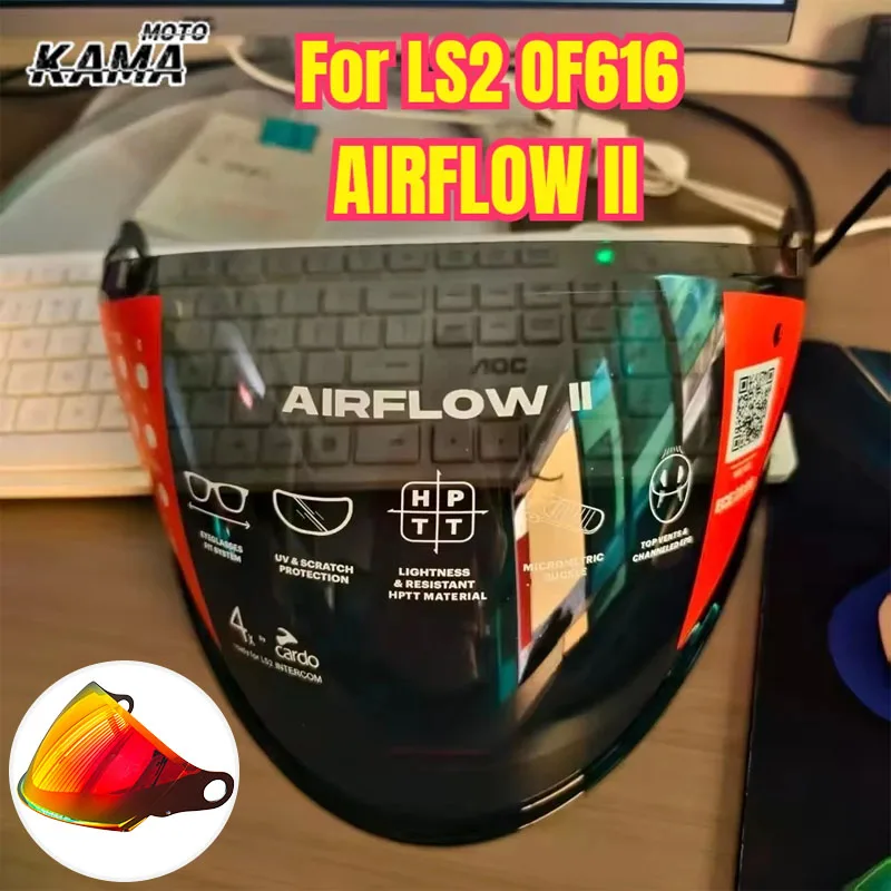 Für LS2 OF616 AIRFLOW II Helm Original Sonnenblende Originalzubehör Offener Motorradhelm Farbige Linse Viseira Capacete