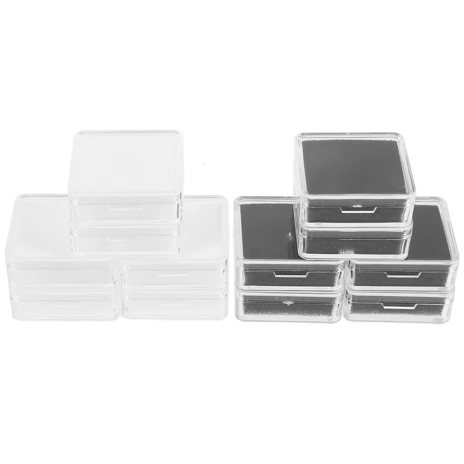 

12Pcs Acrylic Jewelry Display Box Polished Window Protection for Rings Earrings Necklaces Gemstones Showcase Storage Box