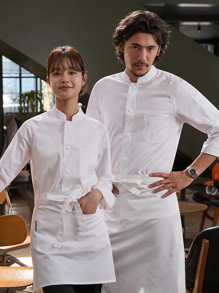 Professionelle Kochjacke mit Langen Ärmeln für Gastronomie, Küchenjacke, Restaurant-Kellner-Uniform