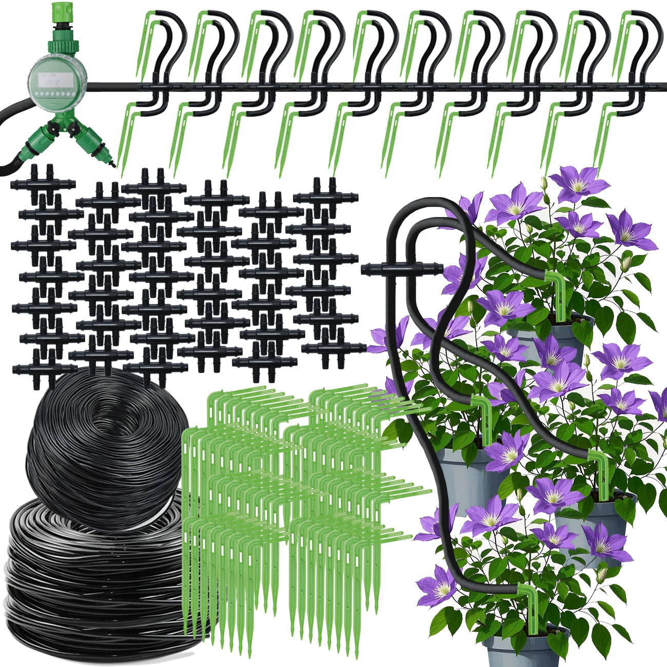 

KESLA комплект капельного орошения 1/4 дюйма до 3/5 мм шланг капельная стрела капельница система полива сада комплект для бонсай растение цветок балконный инструмент