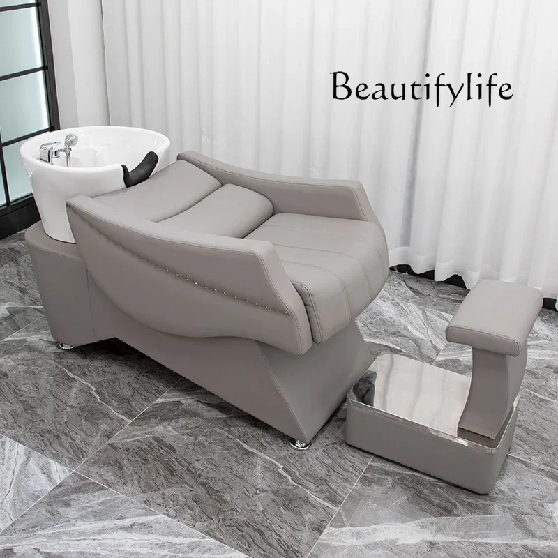 Shampoo Chair Hair Saloon Dedicated Hair Salon Half Lying Massage Couch Hairdressing Ceramic Basin Massage Couch