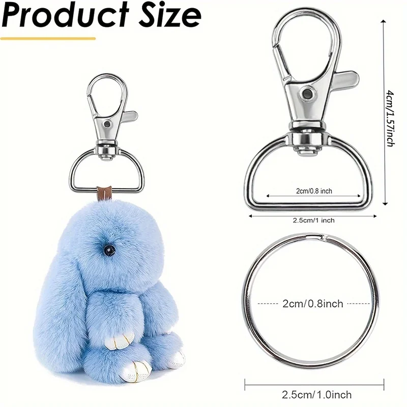 30 Keychain Clips With, D-Shaped Ring Lanyard Keychain Additions, Suitable for Making Keychains, Lanyards, Wallet Hardware,