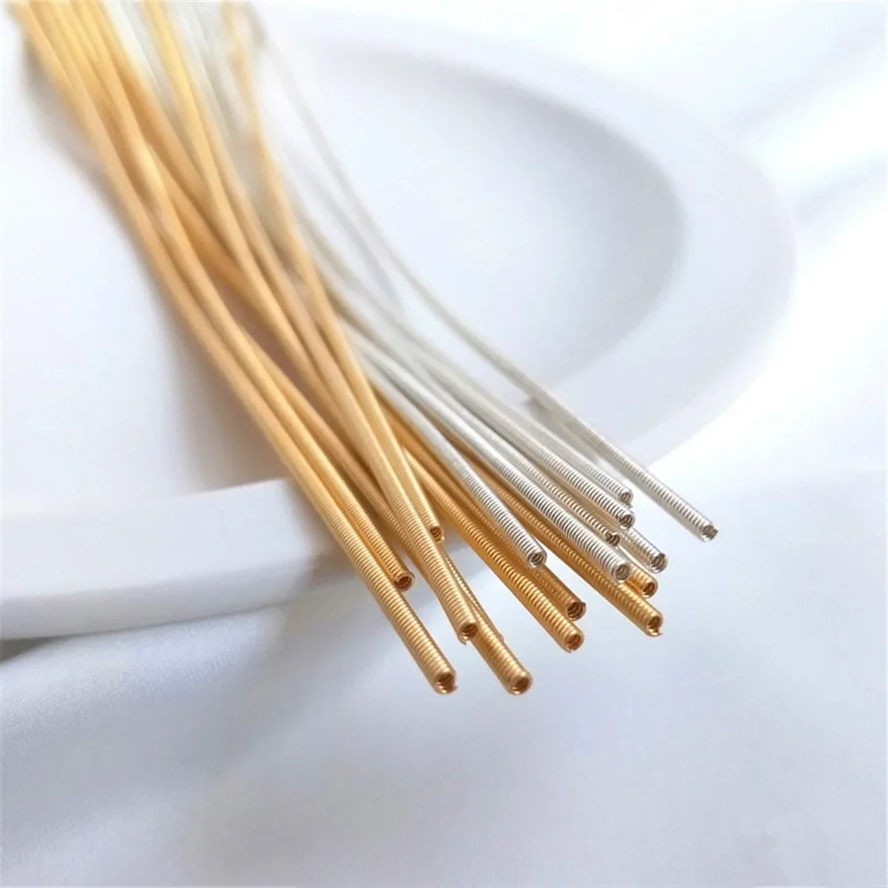 

14K Gold Plating Real gold and silver soft spring sleeve DIY winding memory steel ring bracelet collar wire protection tube