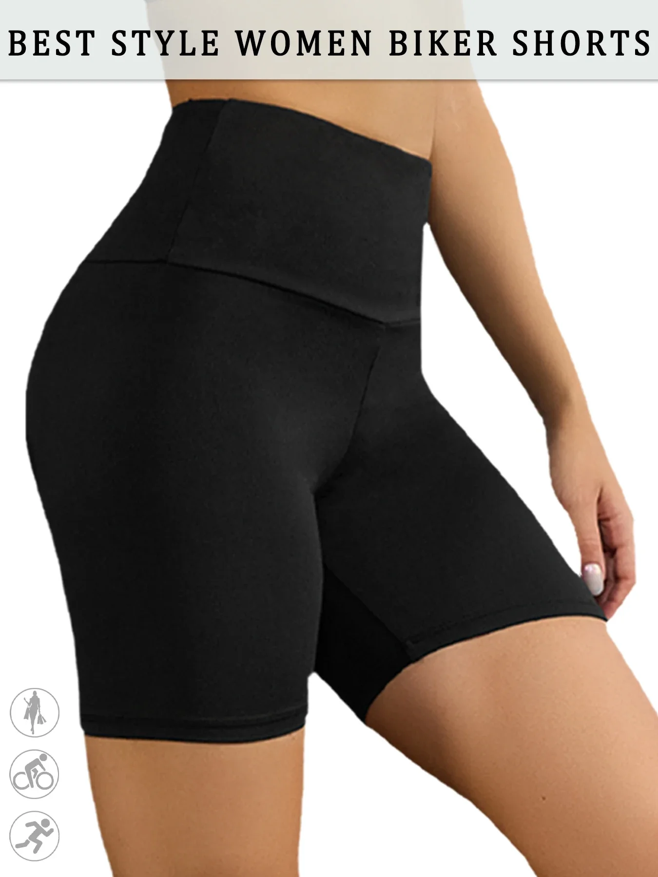Damen-Biker-Shorts mit hoher Taille, superweich, Bauchkontrolle, nicht durchsichtig, Workout, Yoga, Laufen, Sport, Push-Up, Fitnessstudio, Fitness