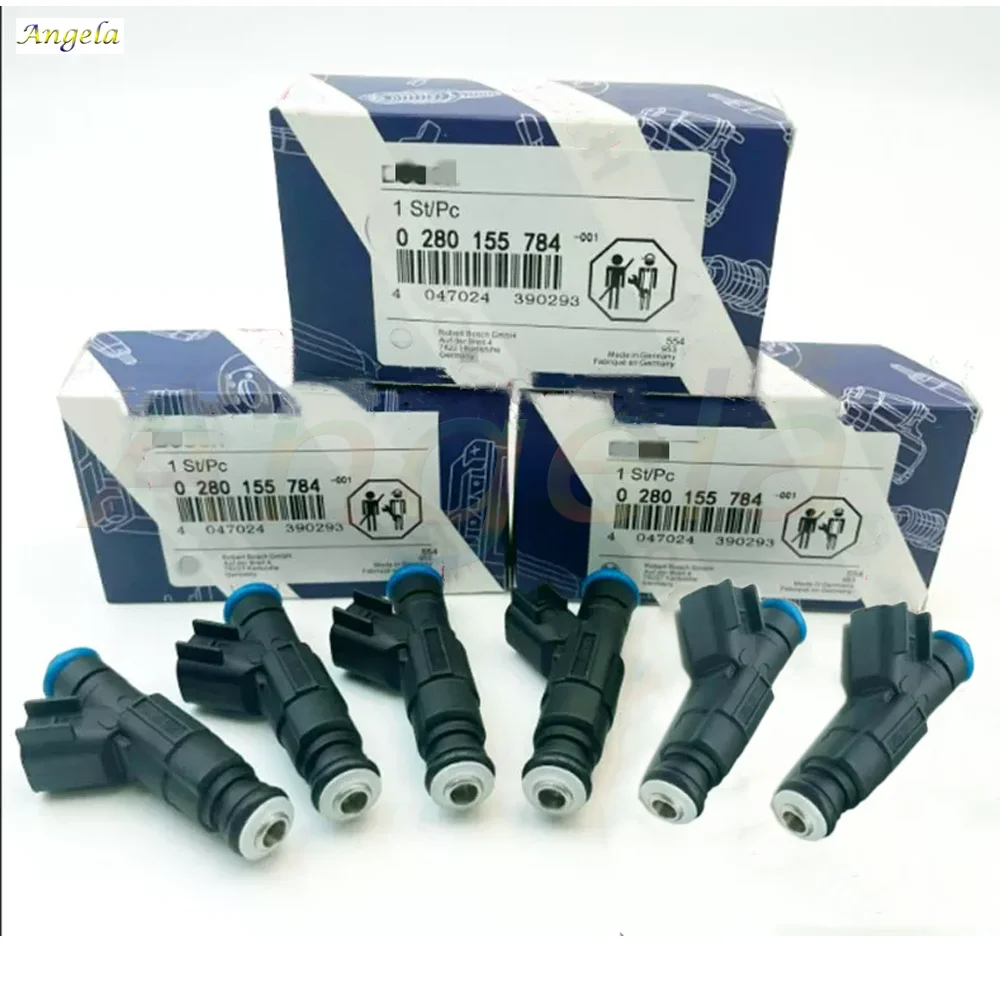 

6 Pieces OEM 0280155784 Bosc-h 4-Hole Fuel Injectors For 99-04 Jee-p Cherokee Wrangler 4.0