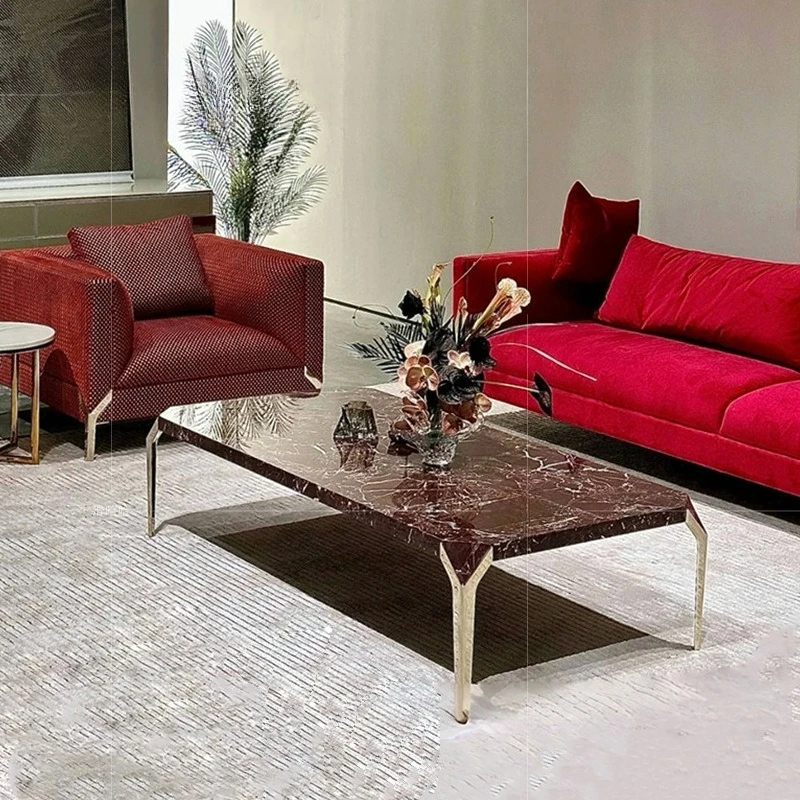 

Art marble edge several light luxury mansion living room home high-end designer tea table