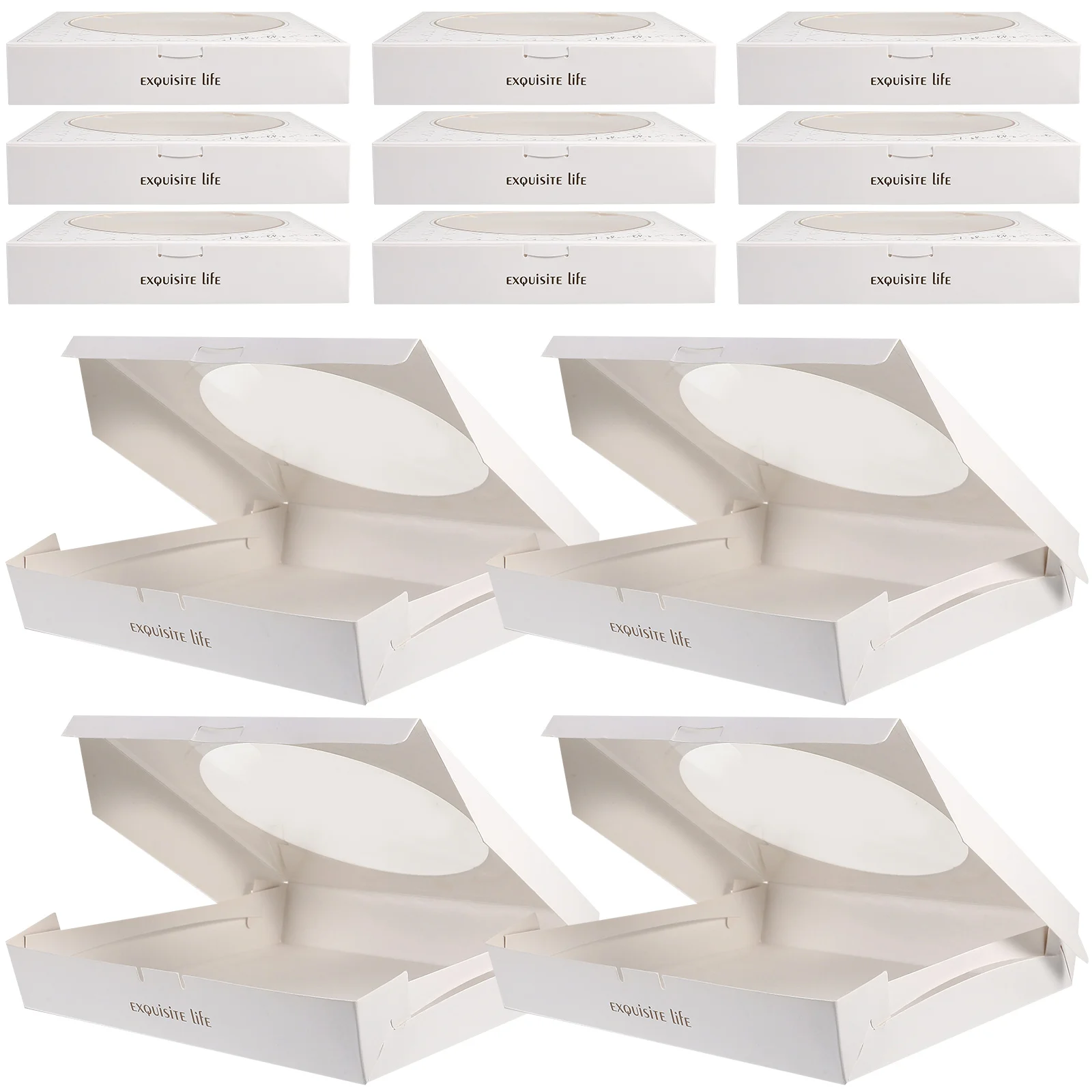 

20pcs Pizza 6 7 Inch Round Pizza Paper Box Window Keeps Food Fresh Disposable Paper Takeout Containers Cake Crepes