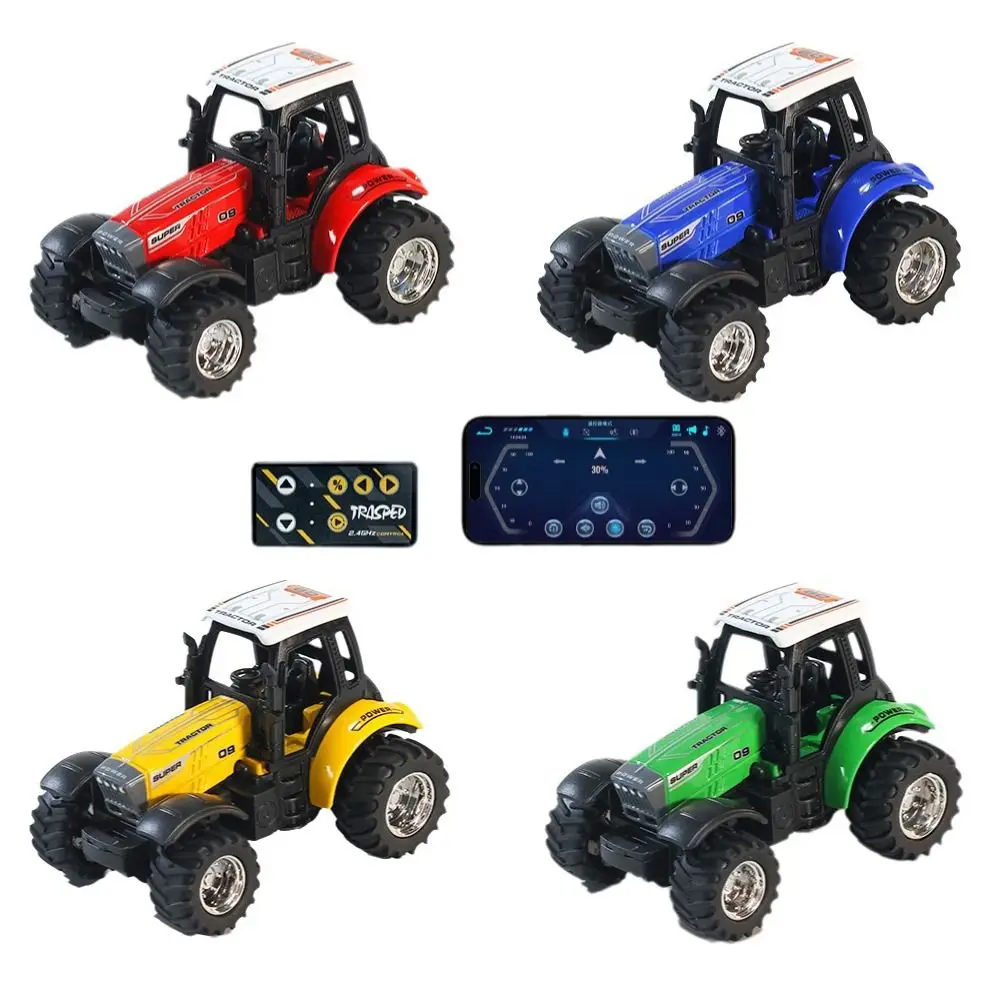 Mini 1:64 Alloy Farm Tractor 2.4G Rechargeable Engineering Vehicle Remote Control Car Simulation Transport Truck For Boys Gifts