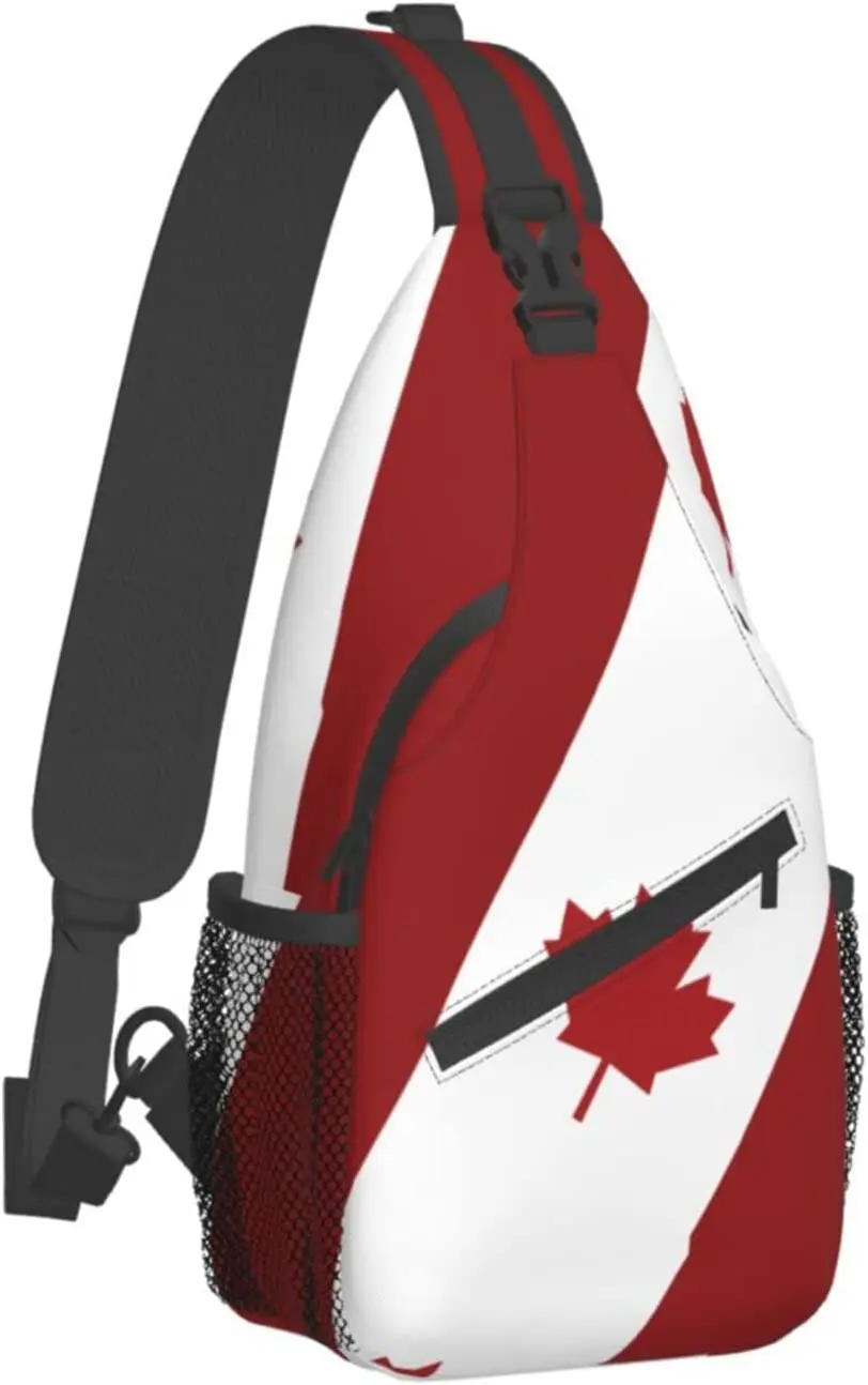 Canada Casual Daypack Bag Canada Flag Shoulder Bag Chest Bags Crossbody Bag Canadian Sling Backpack for Men Women