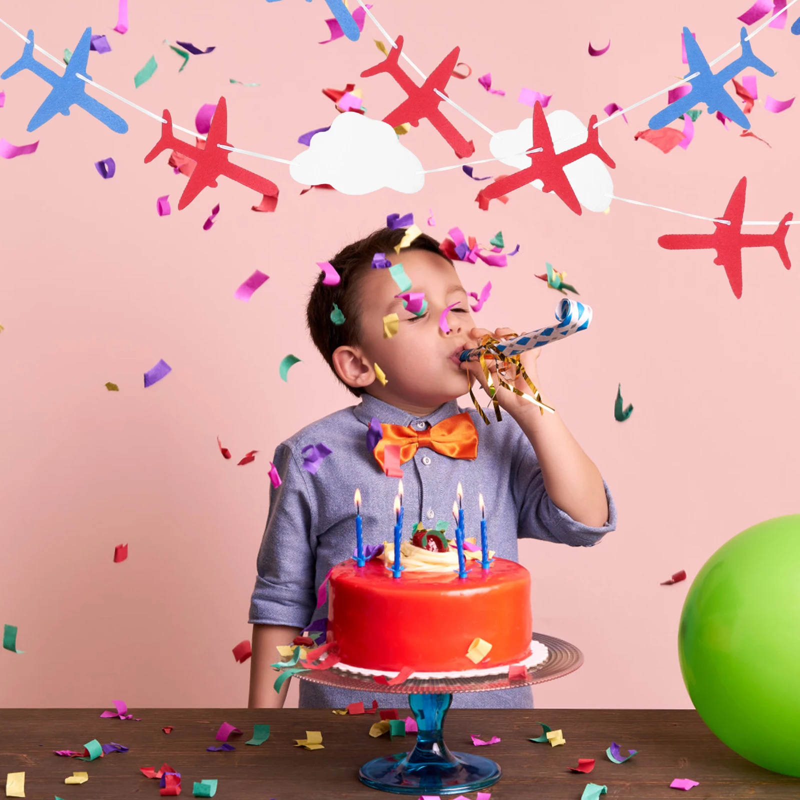 

2Sets Airplane Cloud Garland Festival Party Decor Meticulously Designed Banner Vintage Floral Hanging Bunting Vintage Bunting