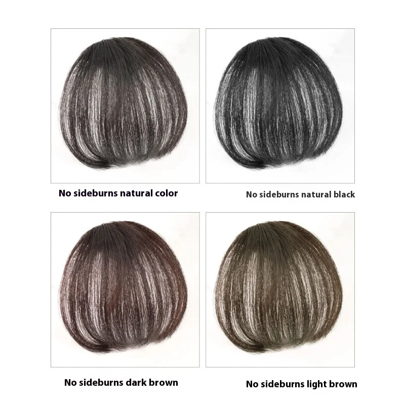 Peluca con flequillo de aire para mujer, pieza de flequillo de cabello humano completo, flequillo falso, peluca con flequillo recto Natural, pieza de cabello humano tejido a mano