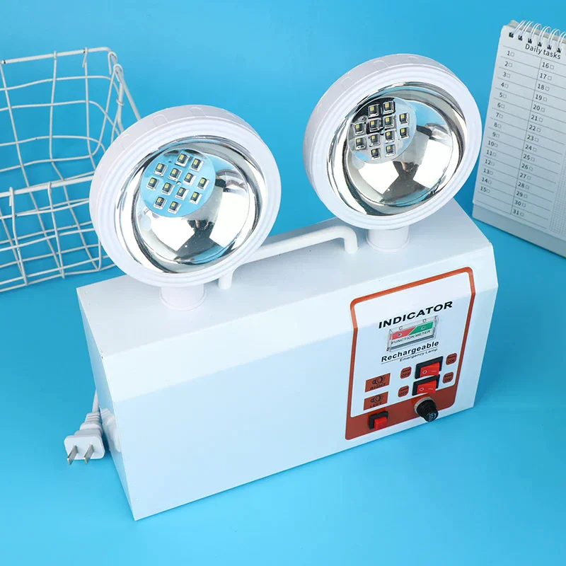 

Double Head Led Fire Emergency Lights IP30 Power Storage Energy Long Lasting Auto On Wall Mounted Corridor Aisle Indicator Light