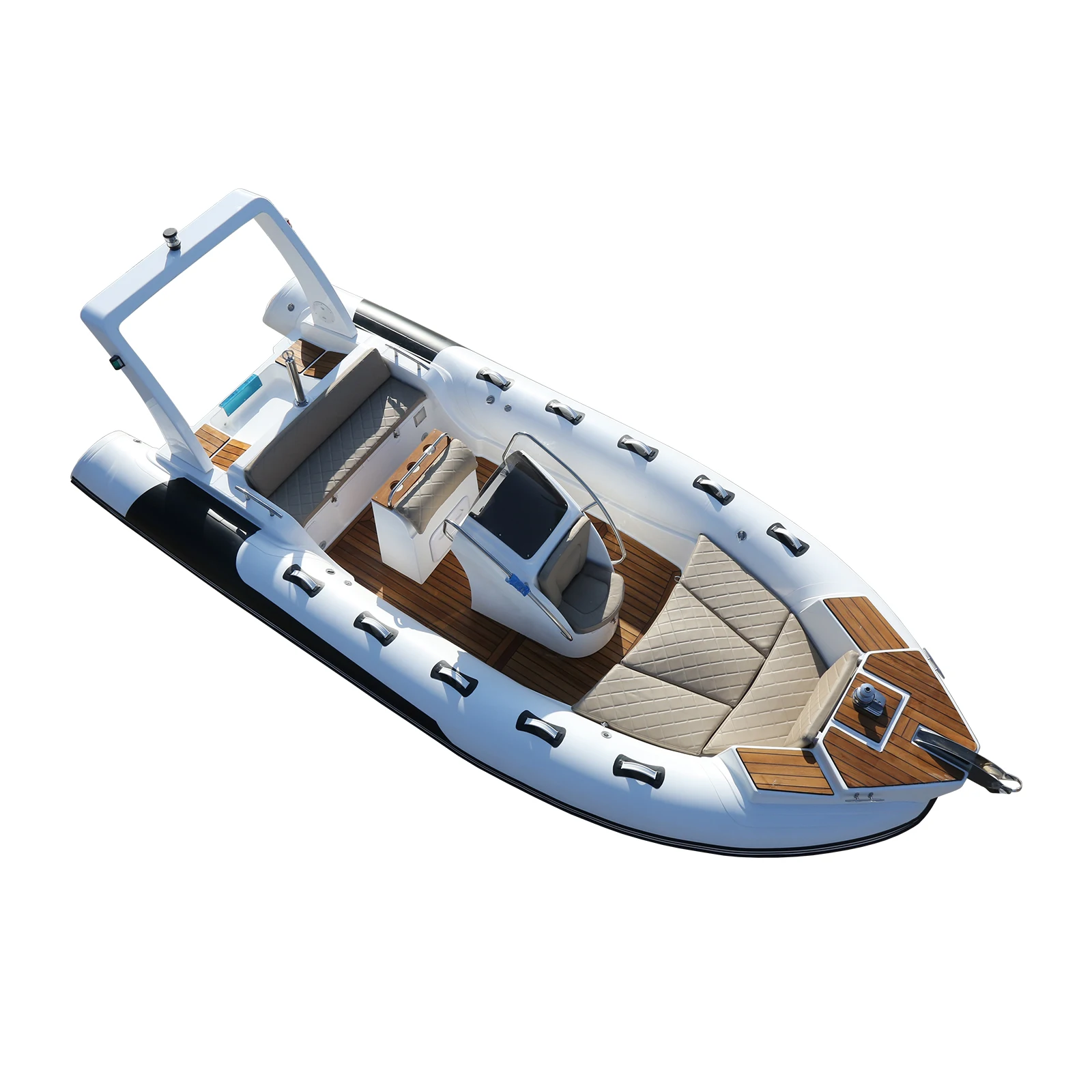 Picture 6: Orca 1.2mm Jet Sailing PVC Rib Boat Center Console Inflatable Bateau for Lake Fishing Outboard Engine Power Type