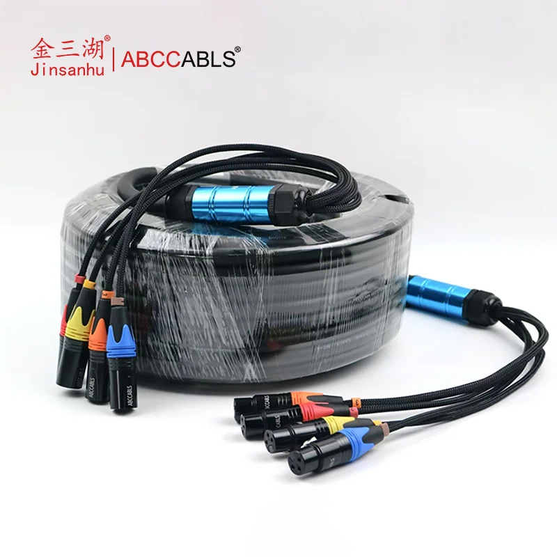 ABCCABLS 4 Channel XLR Audio Snake Cable | Balanced Multi-Core Stage Cable For Live Sound & Studio