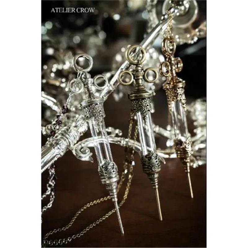 خمر شخصية القوطية أنبوب قلادة قلادة ، الغراء بالتنقيط الأحمر ، الطب السحري ، زجاجة ماء ، هدايا المجوهرات #2