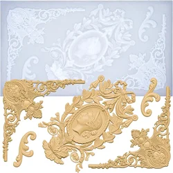 VERIDIAN Epoxy Resin Molds Baroque European Style Retro Embossed Mold Fondant Cake Decoration Plaster Silicone Mold Cake Tools