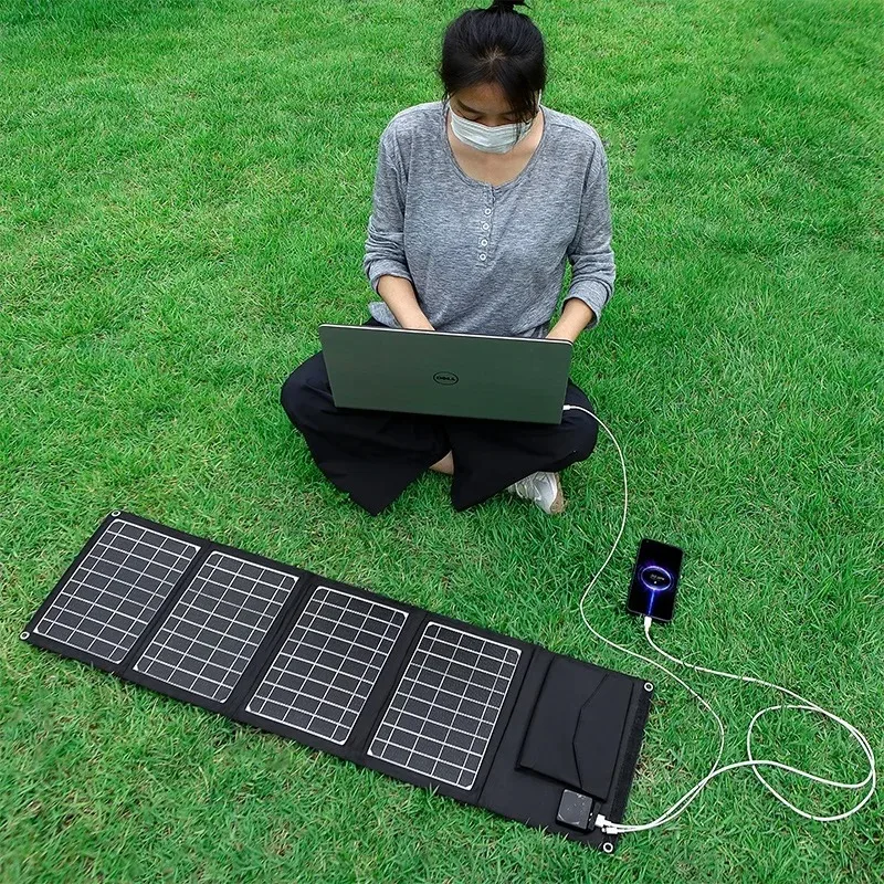 

Monocrystalline silicon solar panel mobile phone outdoor portable photovoltaic panel folding USB charger