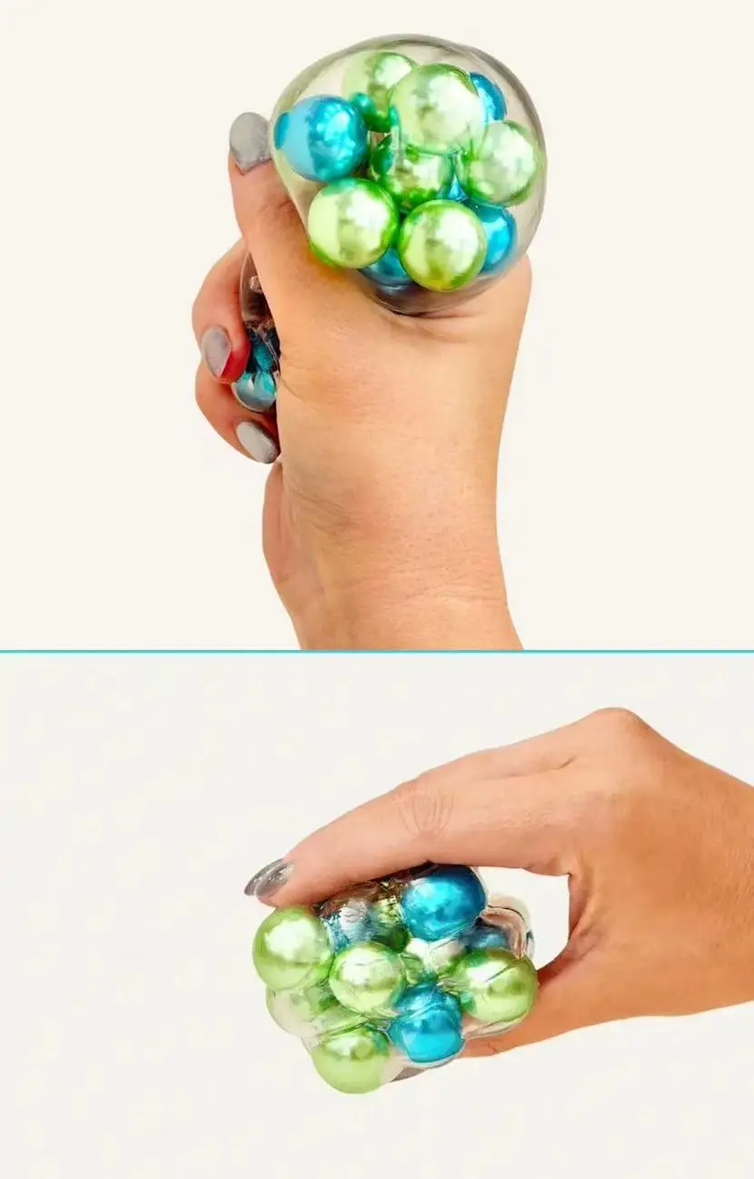 Scrunchems Colorful Beads Fidget Squeeze Cube Soft Gummy Stress Relief Anti Anxiety Asmr Squish Square Toy For Adults Desk