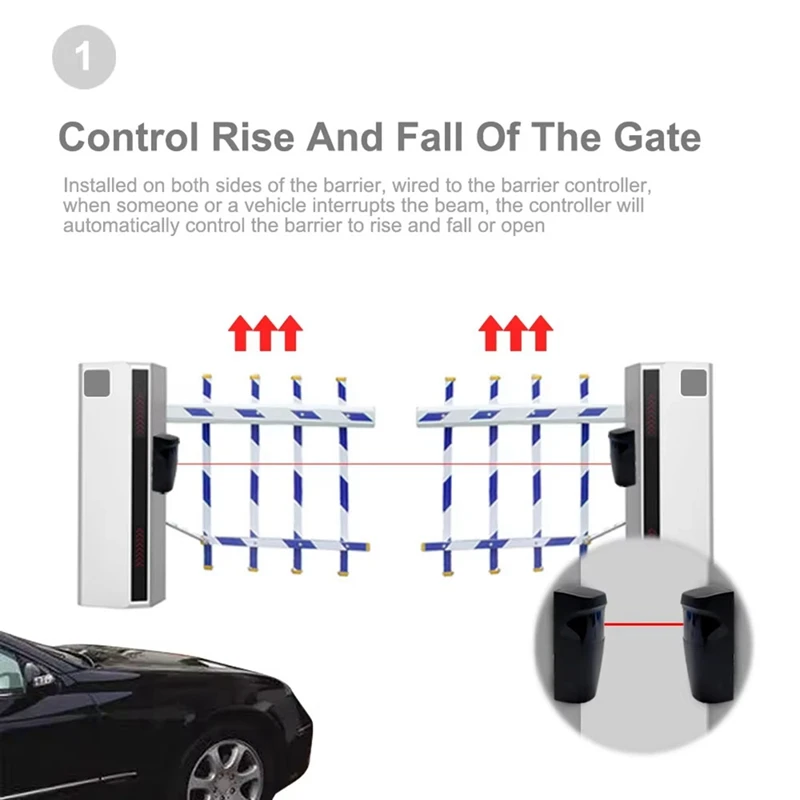 Detector infrarrojo de fotocélula de haz de seguridad con sensor para puerta de garaje/sistema de acceso de puerta batiente/deslizante