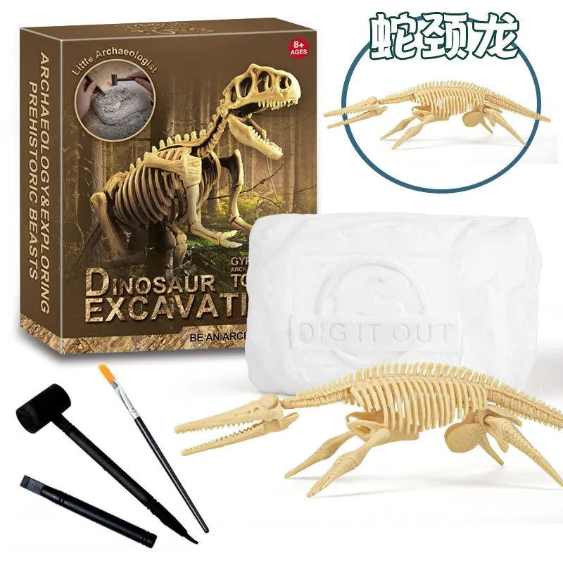 1 Uds. De juguetes creativos de excavación arqueológica, fósiles de dinosaurios, esqueleto de excavación, piedras preciosas luminosas, artesanías DIY para niños