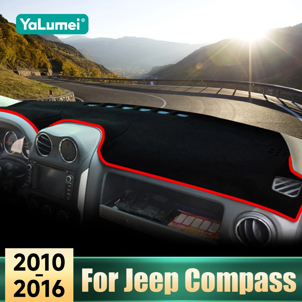 

Аксессуары для Jeep Compass 2010 2011 2012 2013 2014 2015 2016, анти-УФ-защитный чехол для приборной панели автомобиля, избегайте света, солнцезащитный козырек, ковры