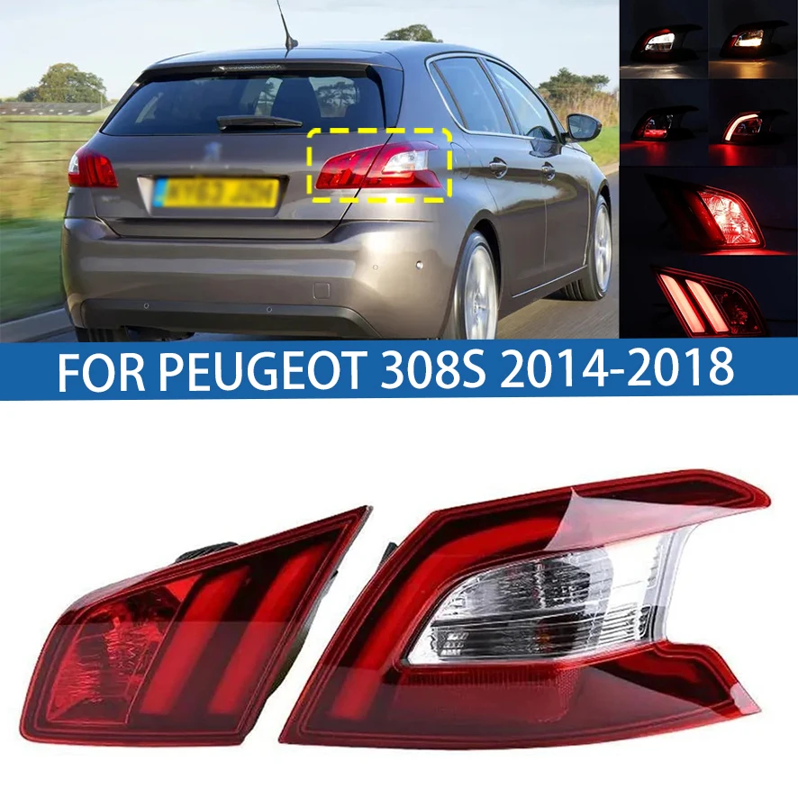 

Для Peugeot 308S 2014 2015 2016 2017 2018 автомобильный задний фонарь заднего бампера стоп-сигнал поворотник предупреждение