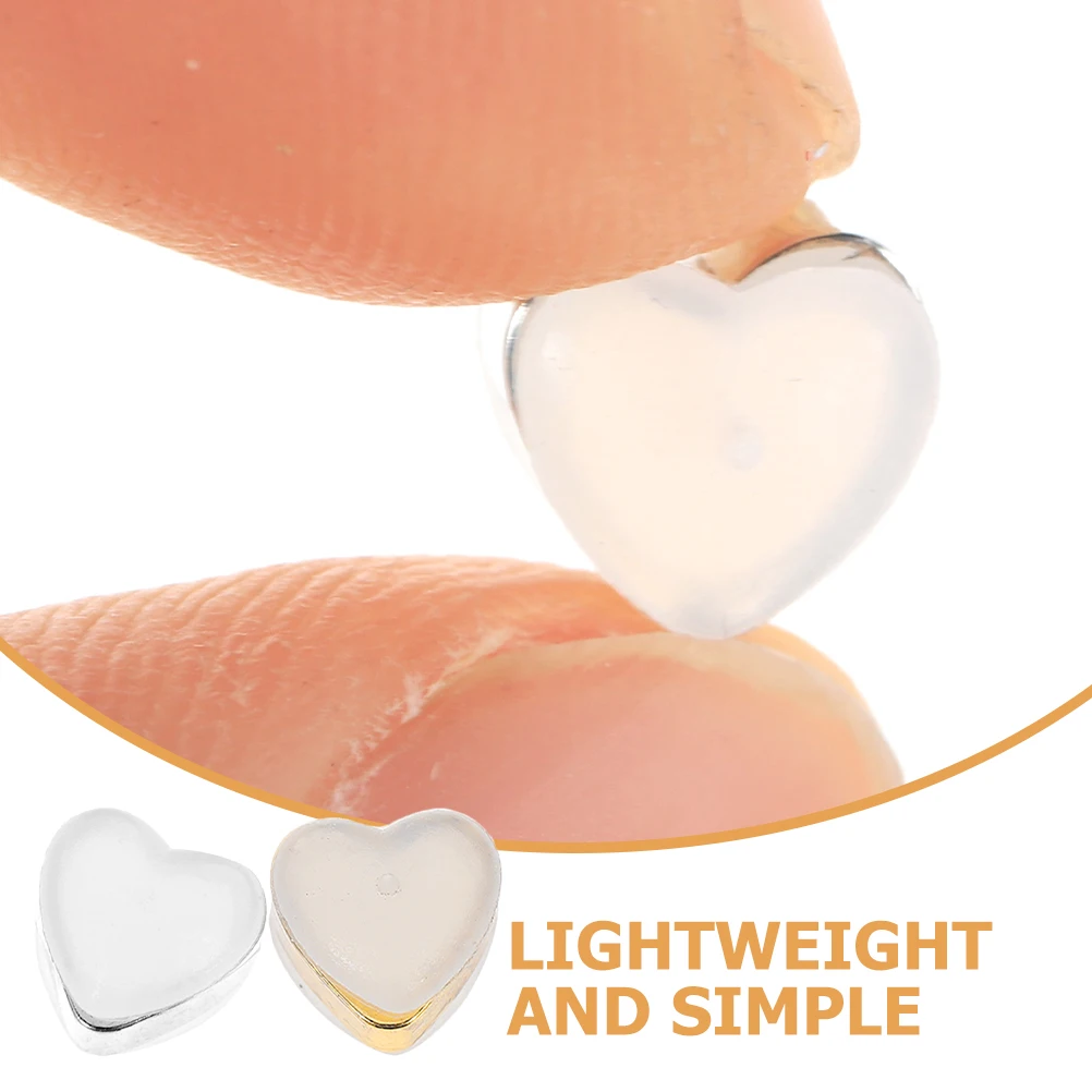 

12pcs Heart Shaped Silicone Earring Backs for Studs Small Jewelry Accessories Women Safe Durable Lightweight Piercing Ear Stud