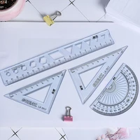 4PCS/Set Drawing Ruler Measurement Geometry Triangle Ruler Straightedge Protractor variety Rulers School&Office Stationery 4