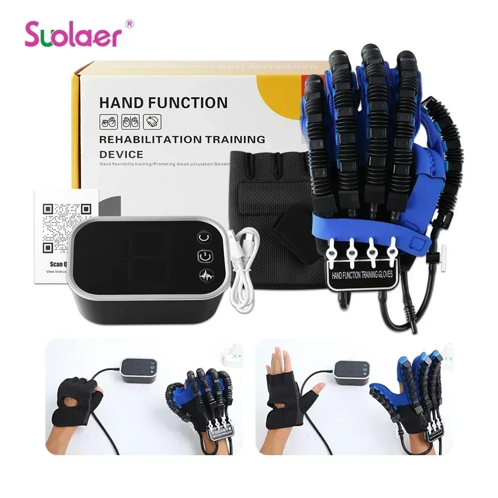 Portable Rehabilitation Robot Gloves for Hemiplegia Stroke Hand Function Workout Recovery Cerebral Infarction Finger Trainer New