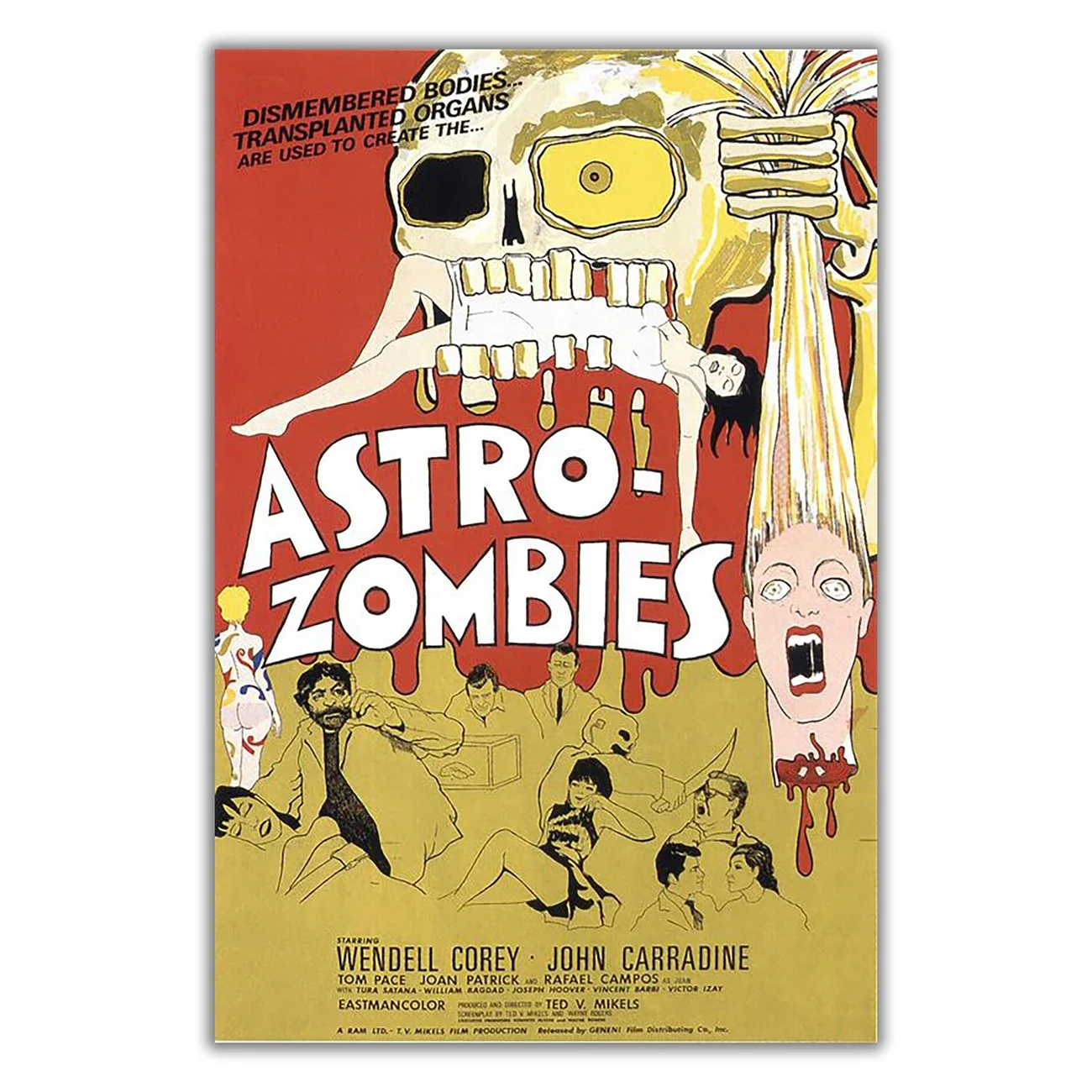 WM3175 The Astro-Zombies Wonderful Classic Movie HD Silk Fabric Poster Art Decor Indoor Painting Gift