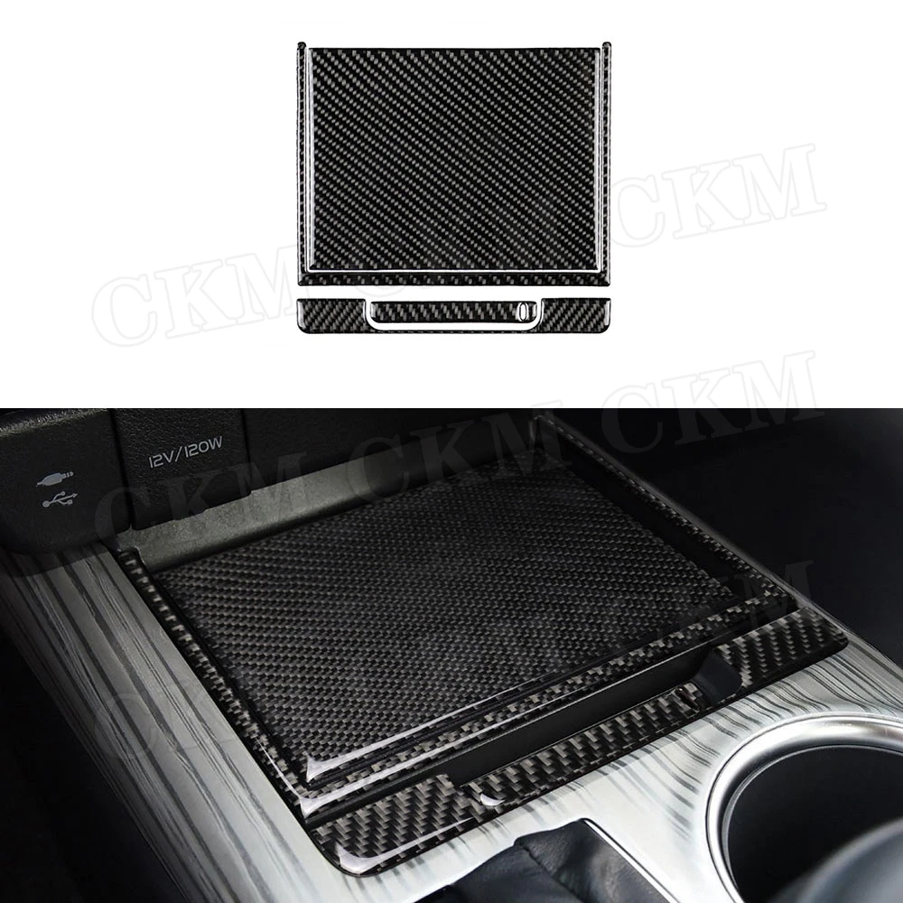 

Carbon Fiber Car Gear Shift Panel Storage Box Trim Frame Cover Stickers For Toyota Camry 2018 2019 Car Accessories