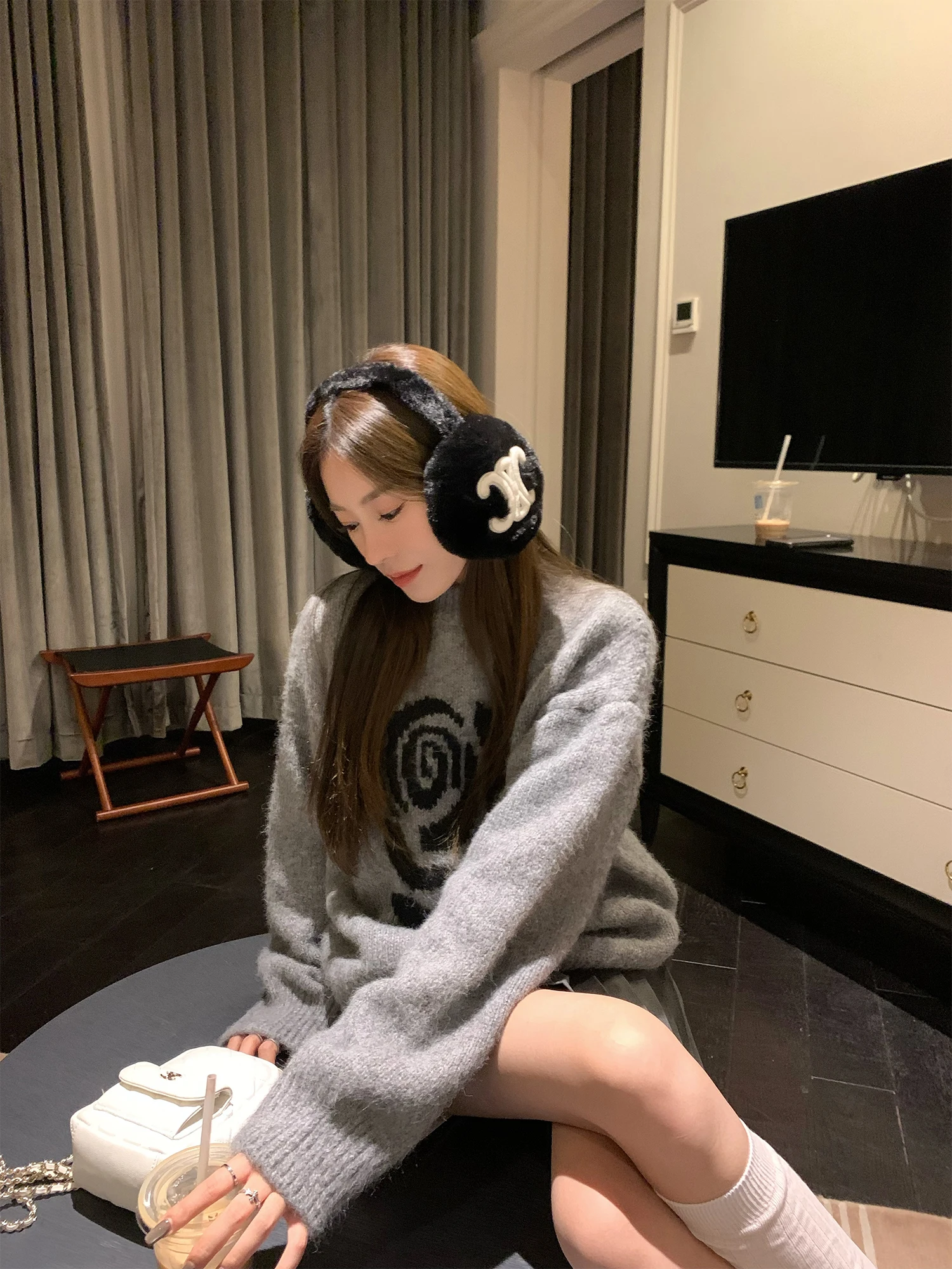 

Женский вязаный свитер с узором «розы» Hhi ey Thiened, осенне-зимний, модный, удобный, теплый, с круглым вырезом