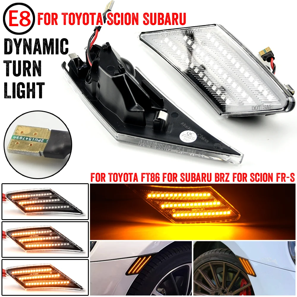 

LED Side Marker Indicator Lamp 2Pcs For Toyota FT86 2013-2019 Dynamic Turn Signal Blinkers Lights