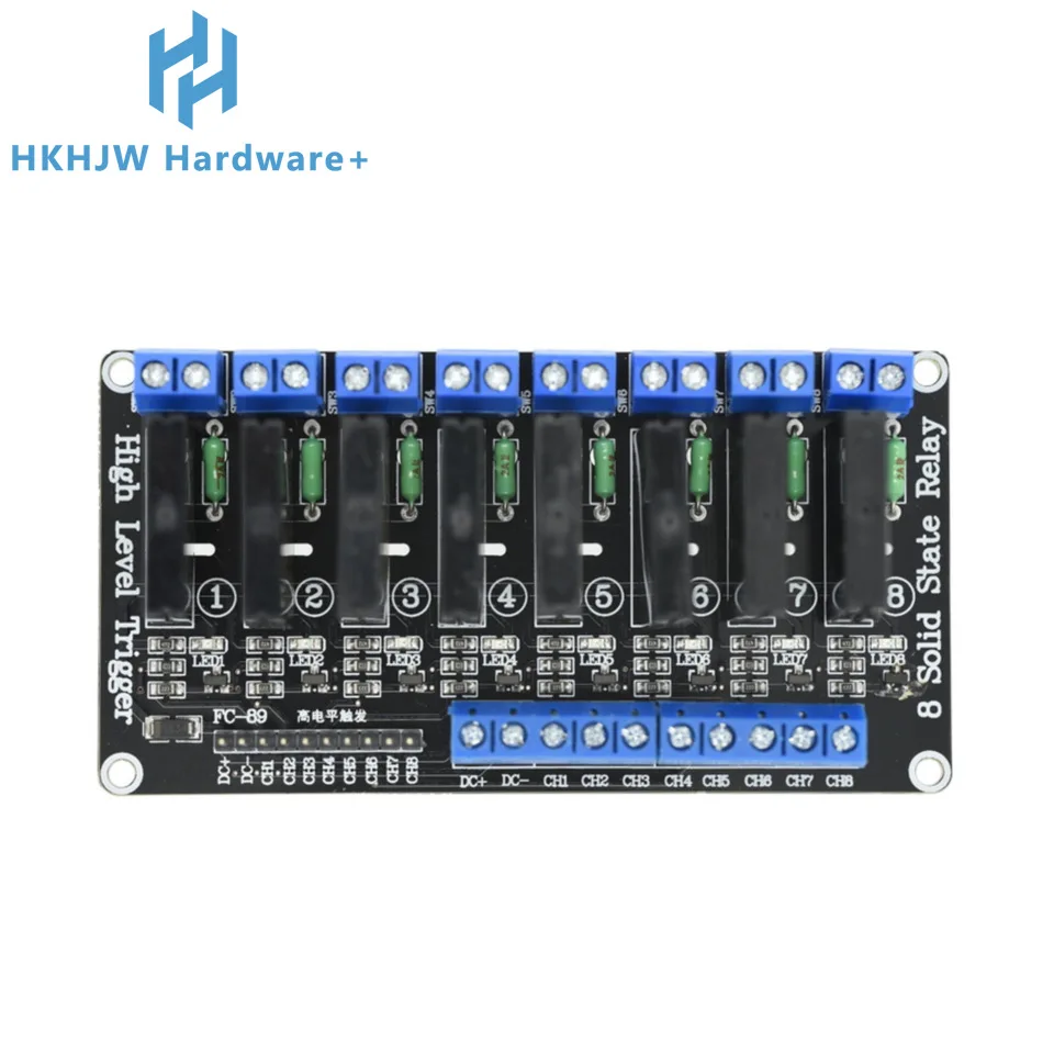 1 2 4 6 8 Channel 5V 12V 24V DC Relay Module Solid State High Level SSR AVR DSP G3MB-202P Relay 250V 2 For Raspbery pi