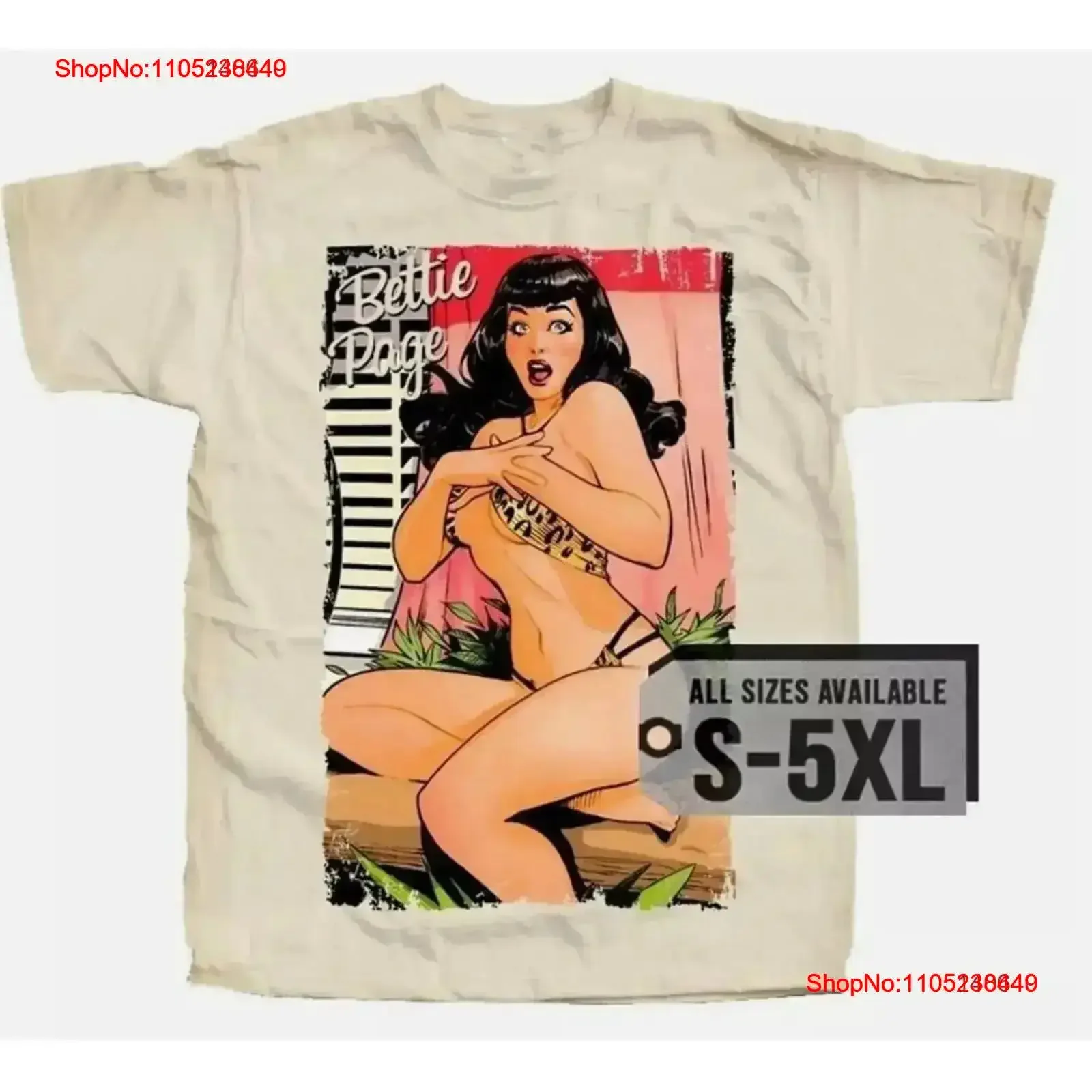 Bettie Page For Fan S to 5XL Sand T shirt vintage Washed Soft graphic designer clothes Versatile Top Everyday Wear vintage