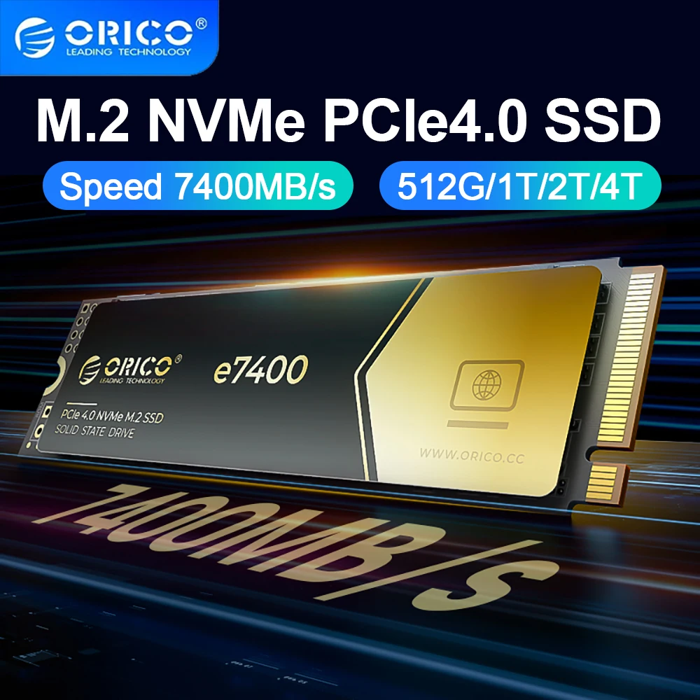 ORICO M.2 2TB 1TB NVMe SSD 7400MB/S Disco duro externo M.2 PCIe4.0x4 NVMe Unidad de estado sólido para computadora portátil Escritorio Trabajo de oficina