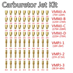 Mortorcycle 10pcs lot motorcycle carburetor hex main type idle pilot jet jets for vm tm tmx ax100 dt125 y110 carburetor