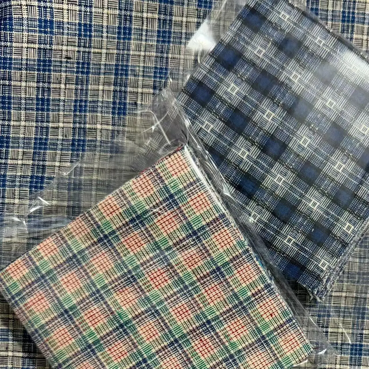 15/30 Pcs 10x10cm Vintage Blue Plaid Coarse Cotton Patchwork Squares, No Repeated Patterns, Diy Sewing Fabric