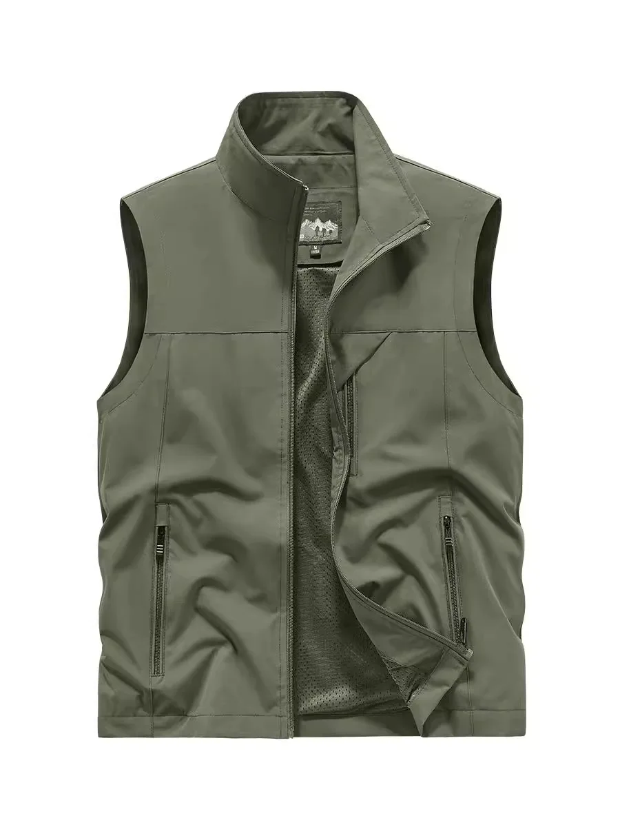 

Весенне-летний мужской жилет из полиэстера с индивидуальным логотипом и несколькими карманами, идеально подходящий для активного отдыха и рыбалки