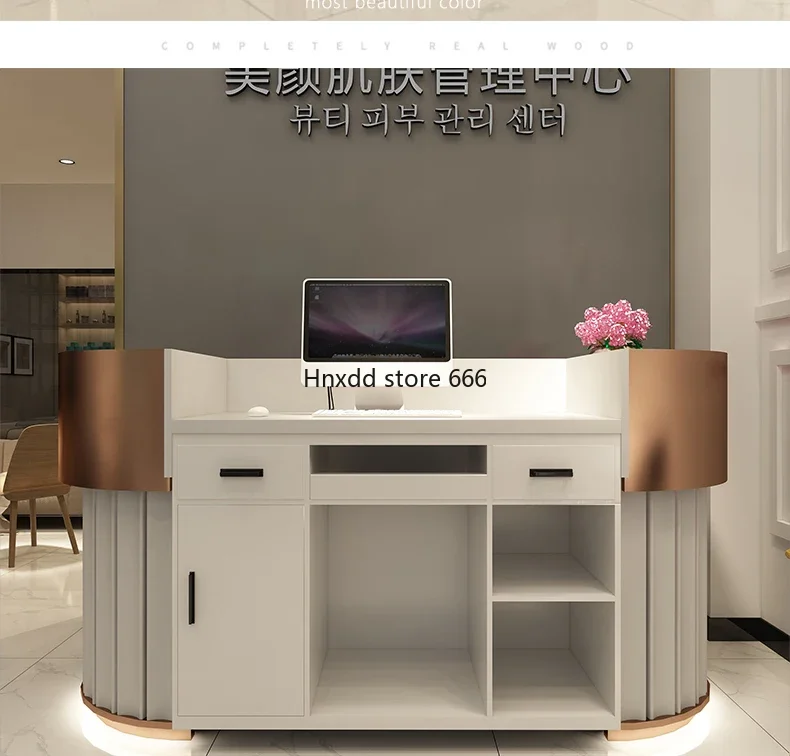 Simple Modern Beauty Salon Health Club Bar Counter Nail Cashier Reception Desk