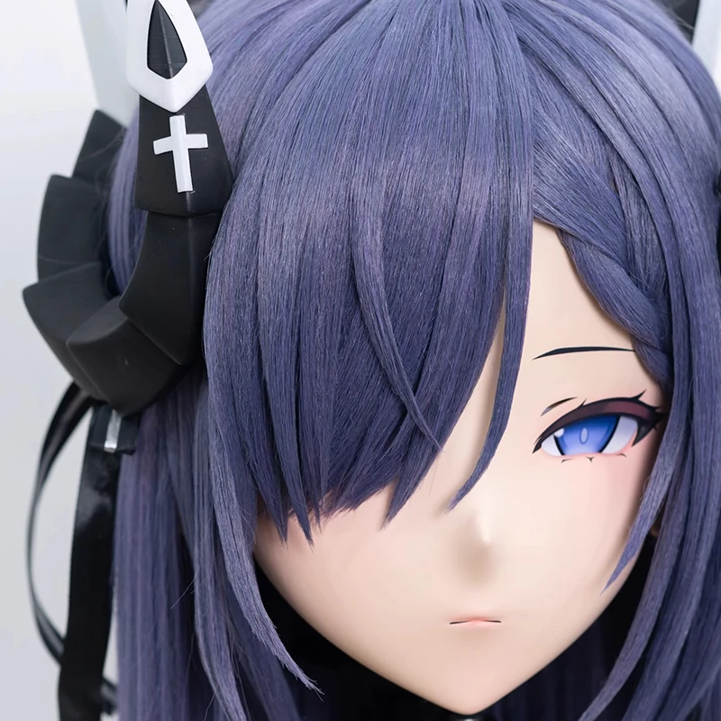 Aanpassen Karakter Crossdressing Hars Volledig Hoofd Met Slot Maskers Cosplay Japanse Anime Spel Rol Kigurumi Maskers