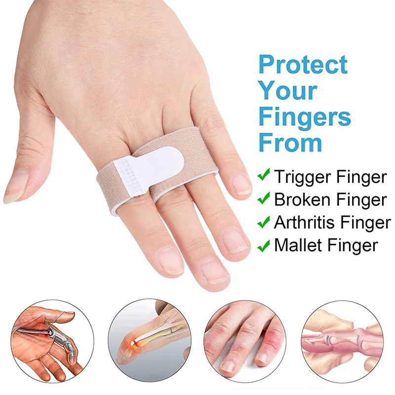 Pexmen 1/2/5/10Pcs Finger Buddy Wraps for Broken Jammed Finger Splints Brace for Swollen and Trigger Finger or Hammer Toes