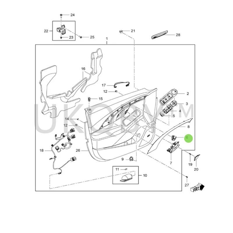 9060232 25193519 Suitable for Bu ic k LaCrosse Bl ac k left door lock switch, central locking switch